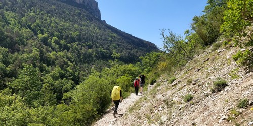 Walking through the canyon