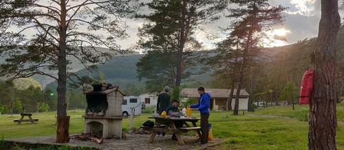 Dinner at the campsite