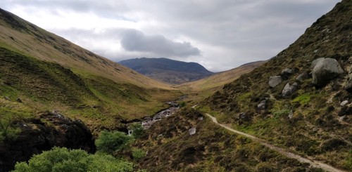 First views into the Glen shortly after the start in Lochranza