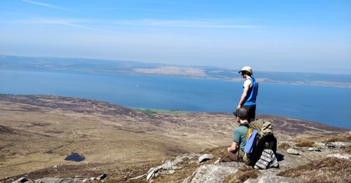 Enjoying the view from Meall nan Damh