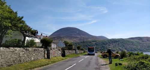 Taking one last look at Meall nan Damh before hopping on the bus