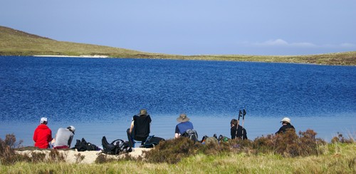 Taking a break at Coire Fhionn Lochan