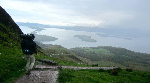 Rain started pouring on top of Conic Hill but the view onto Lake Lomond made up for it